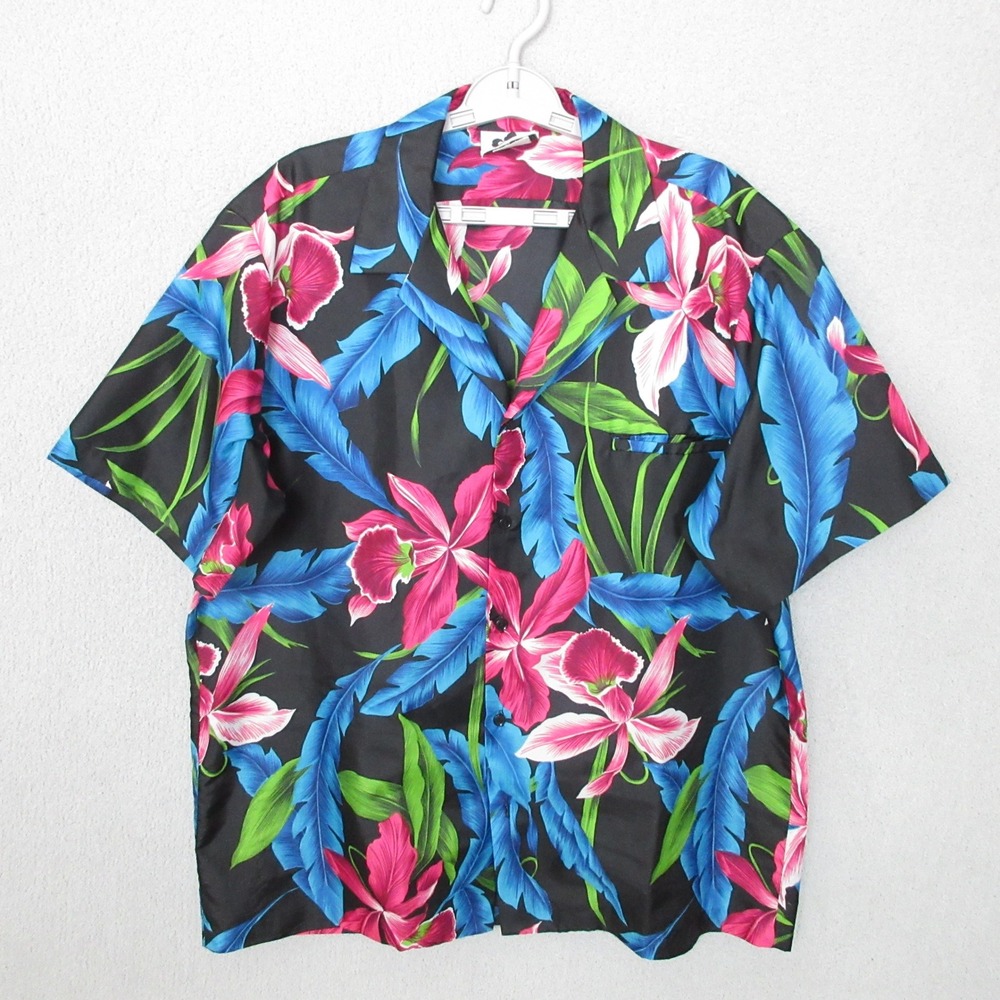 Hilo Hattie Made in Hawaii Floral Button Down Shirt Mens XL Short Sleeve